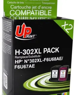 Мастилница UPRINT комплект HP 302XL BK+CLF6U68AE+F6U67AE DJ 1110 AiO/2130 AiO/3630 AiO/4650
