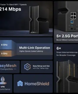 Безжичен рутер TP-Link Archer BE550 Tri-Band Wi-Fi 7