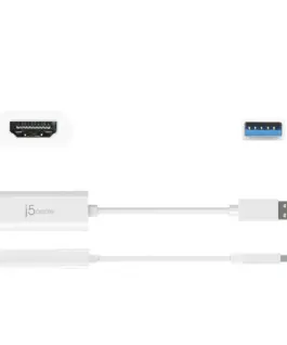 Alternative view of Адаптер j5create JUA254, USB-A към HDMI, Бял