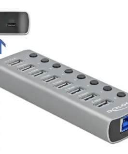 Alternative view of USB хъб, 9 порта, DELOCK 63264
