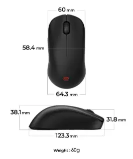 Alternative view of Геймърска безжична мишка ZOWIE U2-DW 4K, 2.4G, Черна