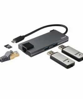 Alternative view of USB-C хъб, 5-портов, 2 x USB-A, 1 x USB-C, 1 x HDMI, 1х LAN, Сив