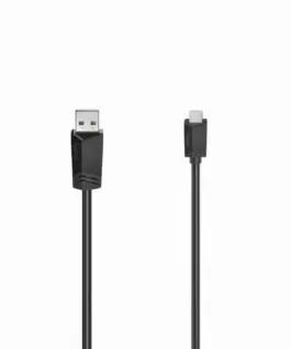 Кабел HAMA USB 2.0 - micro USB 1.5 м. Черен екраниран