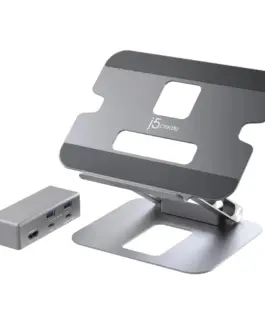 Alternative view of Поставка за лаптоп с докинг станция j5create JTS327, до 16", USB-C, 4K