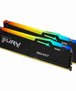 Памет за компютър Kingston FURY Beast RGB Black 32GB (2x16GB) DDR5 5600MHz CL40 - Intel