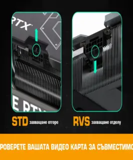 Alternative view of EZDIY-FAB адаптер за видеокарта 12VHPWR 600W - RVS 180° Black