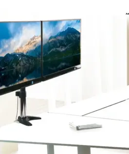 Alternative view of Maclean Handle desktop LCD monitors to the two MC-714 13-27 8kg aluminum