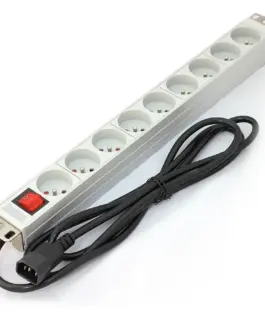 Digitus The PDU 19 rack 9 slots Type E C14 connector кабел 2m aluminum switch