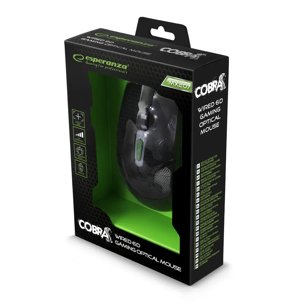 Esperanza WIчервен FOR PLAYERS мишка 6D Optical USB MX207 COBRA - Image 4