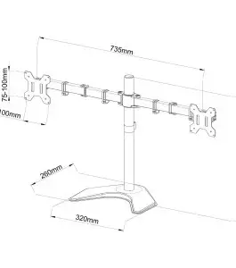 Alternative view of ART Bracket L-21N for 2 monitors LED/LCD 13-27 inches