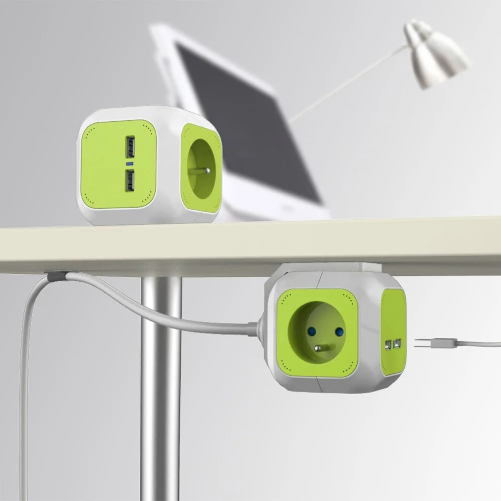 GreenBlue MagicCube quad current socket, 2 usb inputs 1,4m GB118 - Image 2