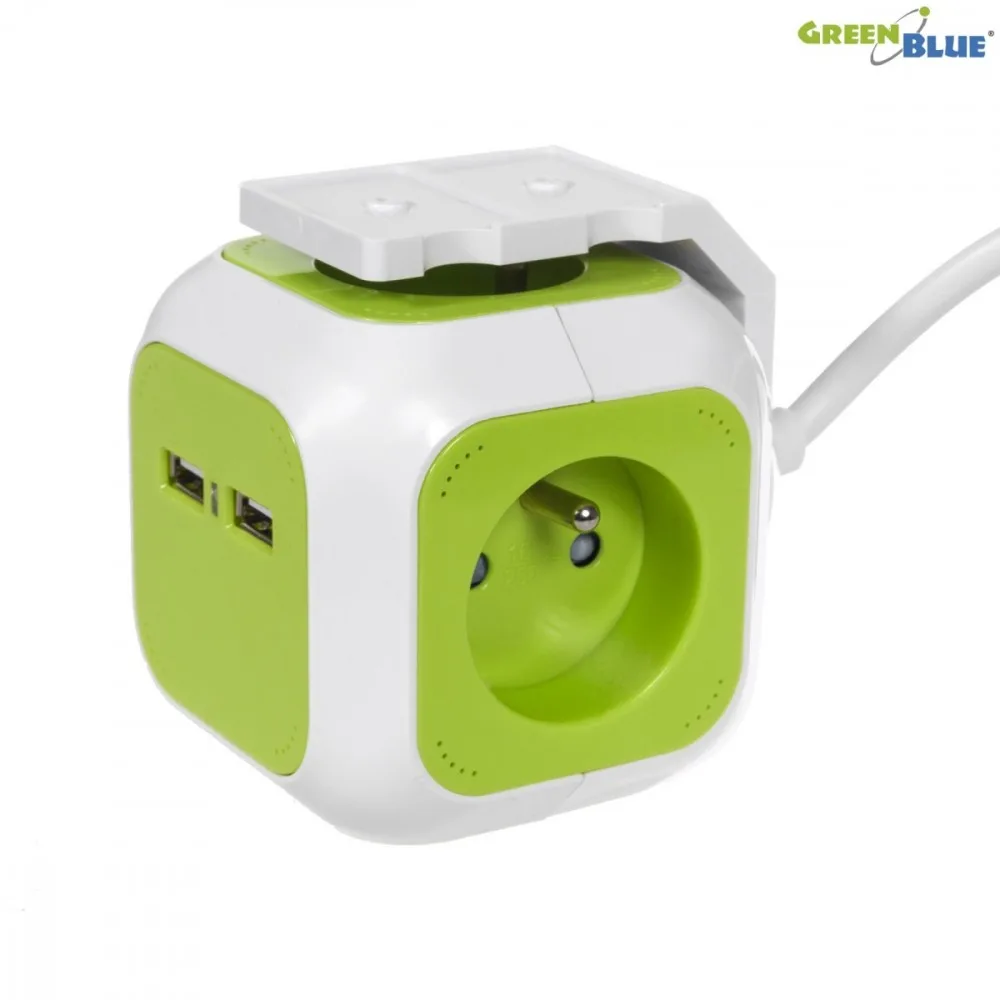 GreenBlue MagicCube quad current socket, 2 usb inputs 1,4m GB118 - Image 5