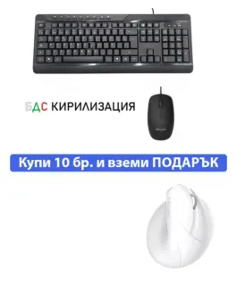 Комплект клавиатура и мишка Delux K7010BU+M355BU с БДС