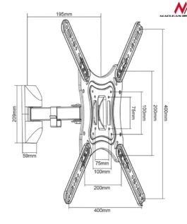 Maclean Brackets for TV MC-758 13-55 инча 30kg черен - Image 5