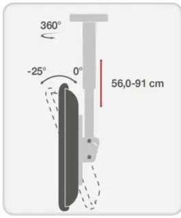 Techly Ceiling mount LCD/LED 32-55 черен
