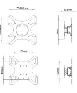 Techly Wall mount for TV LCD/LED/PDP 19-37inch 25kg черен