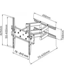 Alternative view of Techly Wall mount for LCD/LED 42-70 inches adjustable, 70 kg, черен