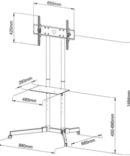 Techly Mobile stand LCD / LED 30-65cali, 60kg, adjustable - Image 4