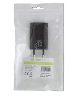 Techly Slim USB зарядно 230V – 5V/1A черен