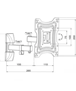 ART Holder for TV LCD/LED 10-42 15KG AR-83 raegulation vertical/horizontal 39cm