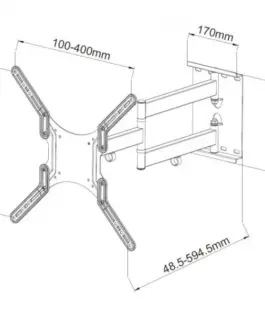 Techly Holder for LCD/LED 23-55inch regulation бял