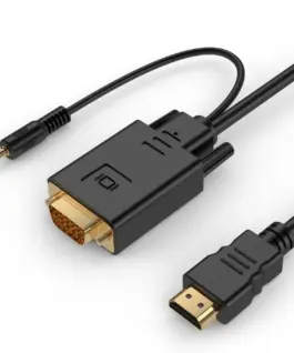 Gembird адаптер HDMI to VGA mini Jack 1.8 m черен