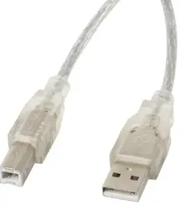 Lanberg кабел USB 2.0 AM-BM 3M Ferryt прозрачен