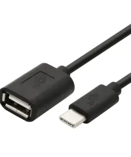 TB кабел OTG USB AF – USB C 15cm черен