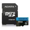 Adata памет card microSD Premier 64GB UHS1/CL10/A1+адаптер