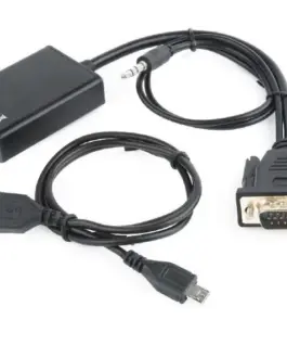 Gembird VGA to HDMI конвертор 15 cm черен