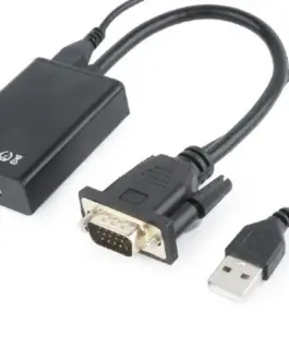 Gembird VGA to HDMI конвертор 15 cm черен