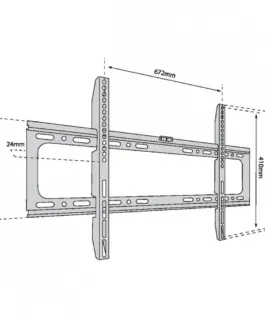 Alternative view of TB TV wall mount TB-750 up to 80 inches 60kg max VESA 600x400