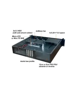 Alternative view of Techly Compact PC ATX Rack 19cali 2U черен