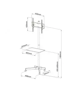 ART TV Table/trolley on wheels + handle 23-55 25 kg S-09