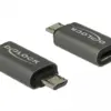 Адаптер Delock USB 2.0 Micro-B мъжко - USB Type-C женско Черен