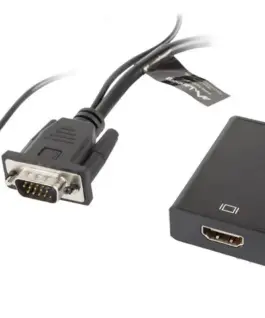 Lanberg адаптер VGA(M) + Audio - HDMI (Ż)