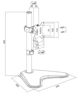 Alternative view of LogiLink Monitor desk stand, VESA, max 8 kg