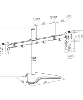 Alternative view of LogiLink Dual монитор desk stand 13-32, max. 8kg