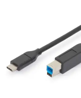 Digitus кабел за връзка USB 3.1 Gen.2 SuperSpeed + 10Gbps USB Type C / B M / M Power Delivery черен