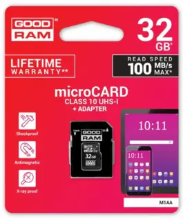 GOODRAM памет card microSDHC 32GB CL10 + адаптер
