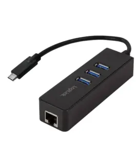 LogiLink адаптер gigabit USB 3.0 type-C to 1x RJ45 and 3xUSB 3.0 type A