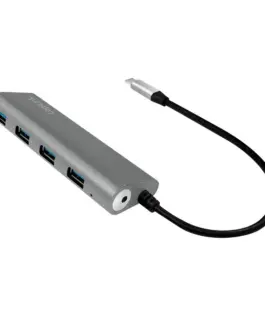 Alternative view of LogiLink Hub 4-port USB-C 3.1 with aluminum casing