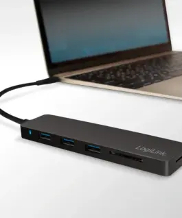 LogiLink HUB ultra-slim USB-C 3-port with card reader