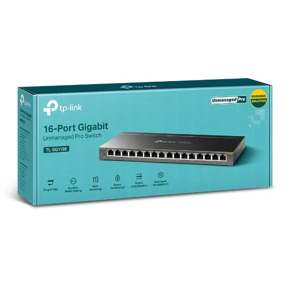 16-портов неуправляем гигабитов комутатор TP-Link TL-SG116E - Image 5