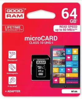 GOODRAM памет card microSD 64GB CL10 UHS I + адаптер