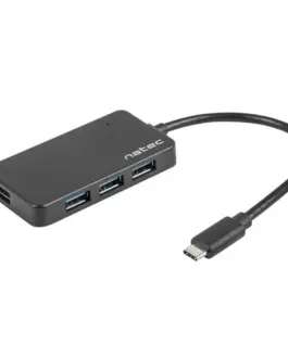 Natec Hub USB3.0 4-Port Silkworm черен USB-C