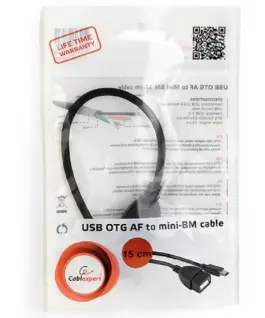 Alternative view of Gembird кабел USB OTG Mini BM -> USB AF 15cm