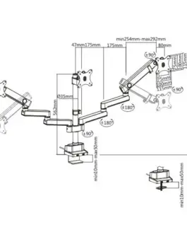 Maclean Triple Stand For 3 монитор Screens MC-811