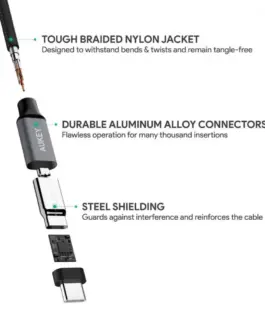 Alternative view of AUKEY CB-CD6 Ultrafast оплетка Quick Charge USB C - USB C 2m