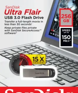 SanDisk Flash drive Ultra Flair USB 3.0 256GB 150MB/s